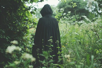 Eerie Forest Encounter: Mysterious Figure Amid Shadows