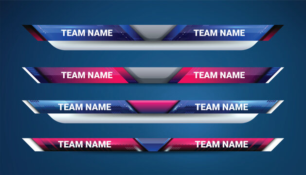Scoreboard Broadcast Graphic and Lower Thirds Template for sport soccer and football