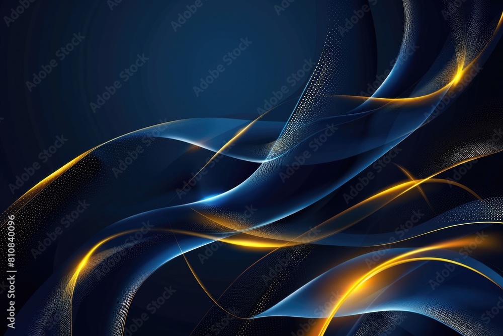 Poster abstract blue and yellow waves background, suitable for design projects