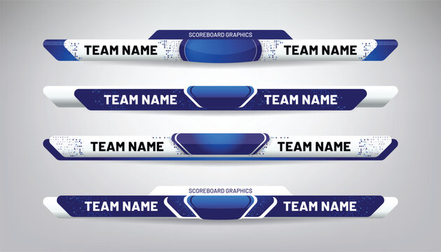 Scoreboard Broadcast Graphic and Lower Thirds Template for sport soccer and football