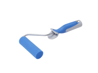 Professional paint roller on white background