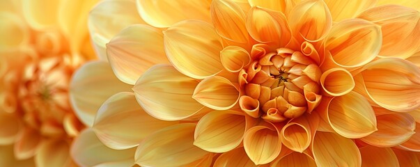 close up macro background of yellow dahlia flower