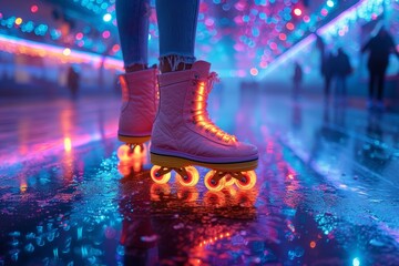 Pink roller skates with lights