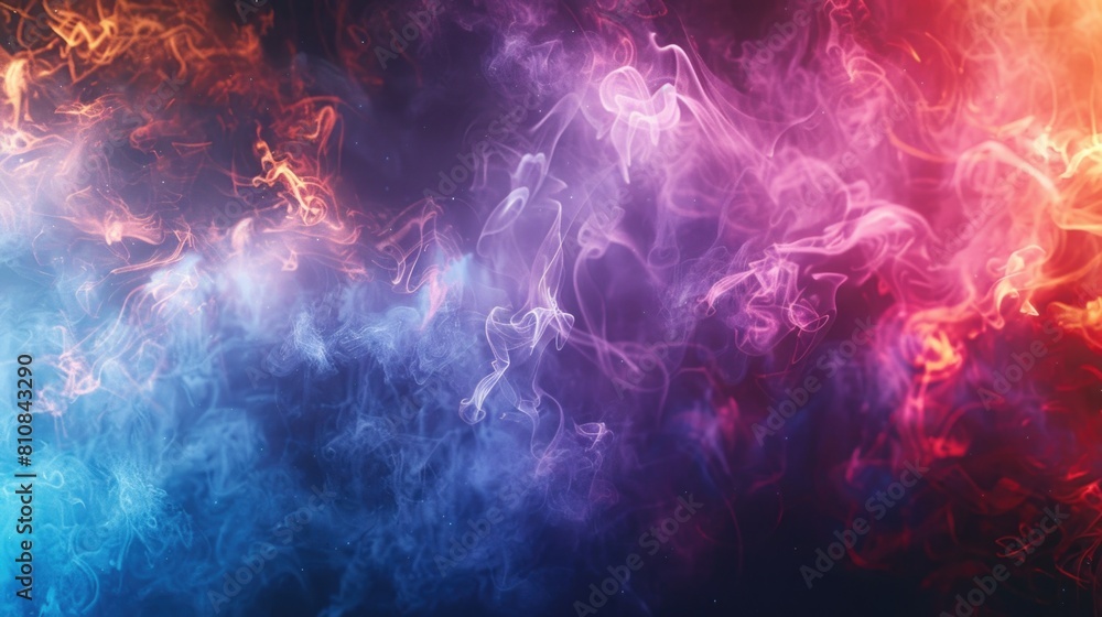 Poster close-up view of smoke on a black background. ideal for graphic design projects