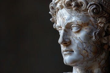 Digital Mastery: Majestic Marble Statue Revealing Intricate Details