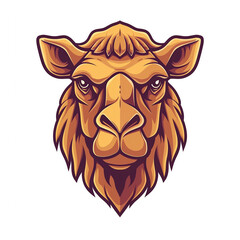 Cute camel vector mascot logo design illustration white background head