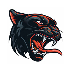 Cute panther vector mascot logo design illustration white background head