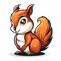 Cute squirrel vector mascot logo design illustration white background