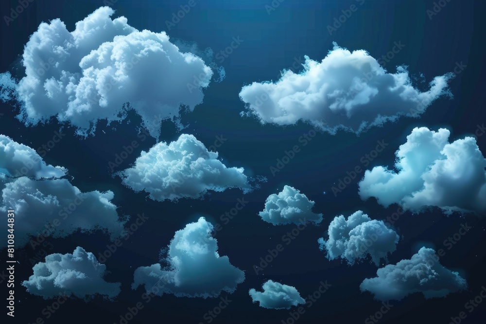 Poster A bunch of clouds in the sky. Suitable for various design projects