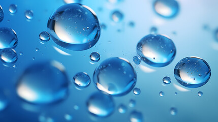 water drops on blue background