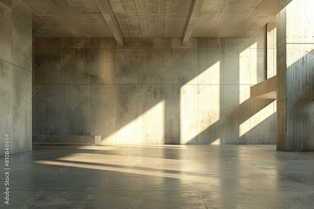 Aufkleber a simple image of an empty room with concrete walls and floor. suitable for industrial or minimalist