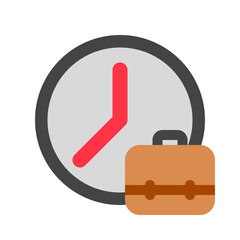 Editable work hour, freelancer, time, briefcase vector icon. Remote work, job, profession. Part of a big icon set family. Perfect for web and app interfaces, presentations, infographics, etc