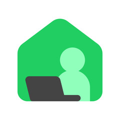 Editable remote working, online, freelance, laptop, home, employee vector icon. Job, profession. Part of a big icon set family. Perfect for web and app interfaces, presentations, infographics, etc