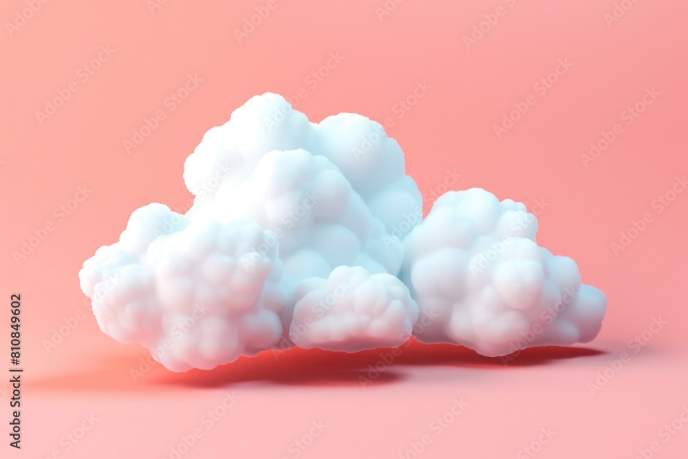 Poster a serene white cloud against a soft pink backdrop. suitable for various design projects