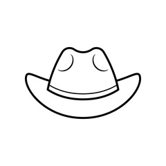 Cowboy hat line icon isolated on white background