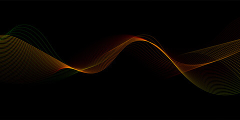 Abstract background with golden flowing lines design