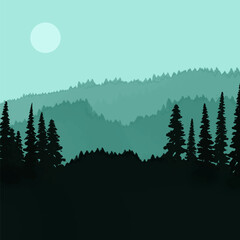 Fototapeta premium hand painted watercolour minimal landscape design 