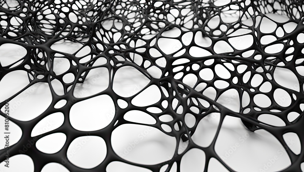 Poster a close up of a black and white image of a spiral with many small circles. the image has a futuristi
