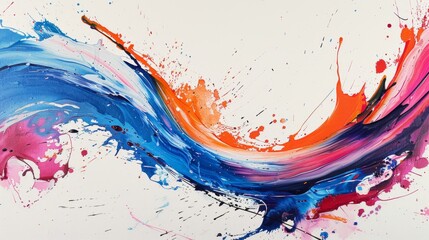 A dynamic, abstract expressionist painting of an energetic and vibrant splash