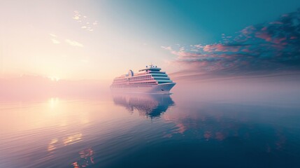 An ideal escape for leisure and exploration on a deluxe ship gliding through serene waters.