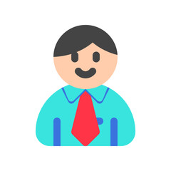 Editable male employee, person, user, worker, profession vector icon. Business, work, job, office. Part of a big icon set family. Perfect for web and app interfaces, presentations, infographics, etc