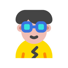 Editable person with bowl haircut and glasses avatar vector icon. User, profile, identity, persona. Part of a big icon set family. Perfect for web and app interfaces, presentations, infographics, etc