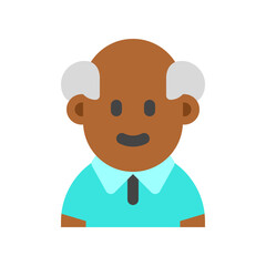 Editable old man grandpa with balding head avatar vector icon. User, profile, identity, persona. Part of a big icon set family. Perfect for web and app interfaces, presentations, infographics, etc