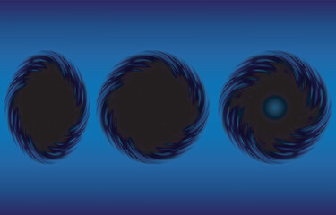 Set of black hole transparent, swirl circle, black spiral, sci-fi gate in fantasy game
