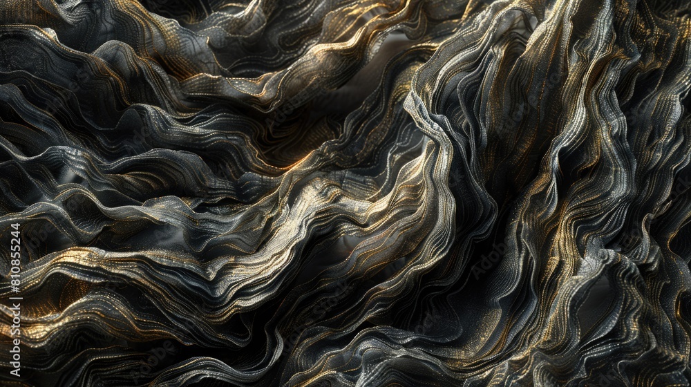 Poster Detailed view of a textured wavy surface, suitable for backgrounds or abstract concepts