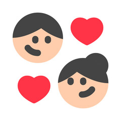 Editable romantic couple vector icon. Wedding, valentine, love, celebration. Part of a big icon set family. Perfect for web and app interfaces, presentations, infographics, etc