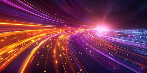 Naklejka premium Vibrant abstract tech background in shades of purple and orange.