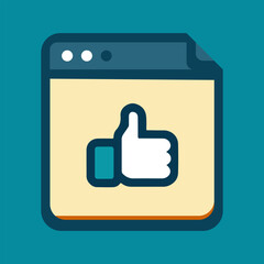 Vector a thumbs up sign is displayed on a yellow background