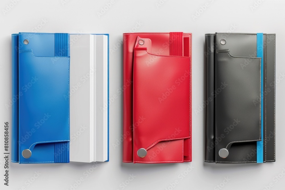 Aufkleber Four different colored cases lined up together, suitable for various concepts