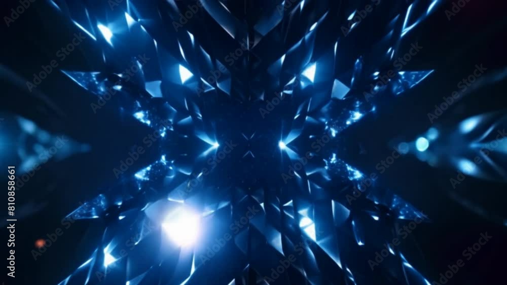 Poster music background,vj loop of a neon triangle tunnel pulsating with vibrant colors,