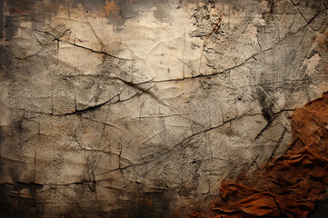 Textura de pared vieja, ruinosa y sucia.
Pared antigua con pintura agrietada áspera, viejo fondo...