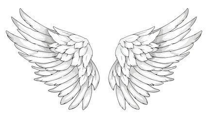 Beautiful angel or bird wings vector illustration 