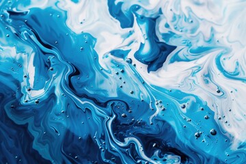 Close up of blue and white liquid, suitable for various design projects