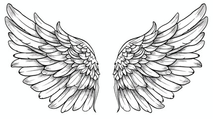 Beautiful angel or bird wings vector illustration 
