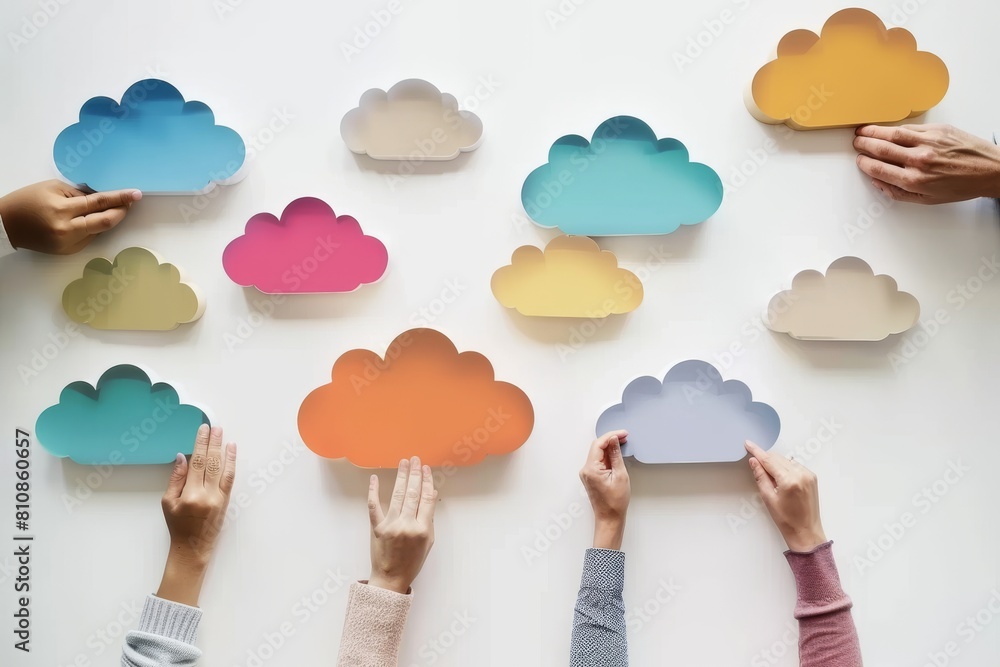 Poster group work and virtual teamwork in cloud synchronization digital workspaces drive new work in cloud 