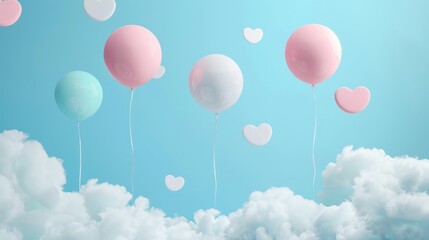 A red balloon is floating in the air above the ocean