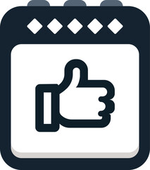 Vector a blue thumbs up sign is displayed on a white background