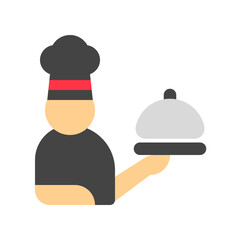 Editable chef, waiter, server vector icon. Food, restaurant. Part of a big icon set family. Perfect for web and app interfaces, presentations, infographics, etc