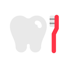 Editable tooth and brush vector icon. Dentistry, healthcare, medical. Part of a big icon set family. Perfect for web and app interfaces, presentations, infographics, etc