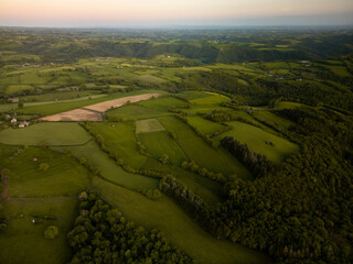 Countryside spring aerial landscape agriculture