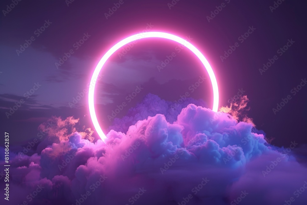 Aufkleber A unique pink and blue circle formation in the clouds. Ideal for abstract backgrounds