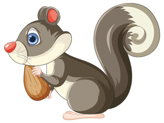 Obraz premium Vector illustration of a squirrel with an acorn