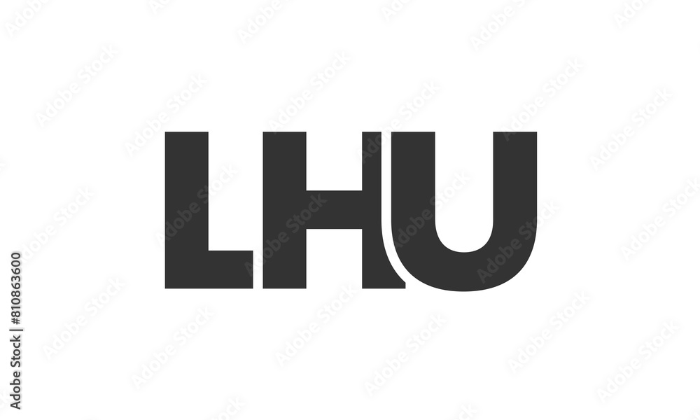Poster lhu logo design template with strong and modern bold text. initial based vector logotype featuring s
