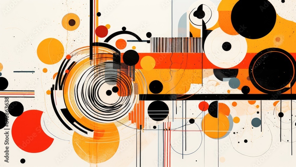 Poster ripple effect: abstract concentric circles creating dynamic background