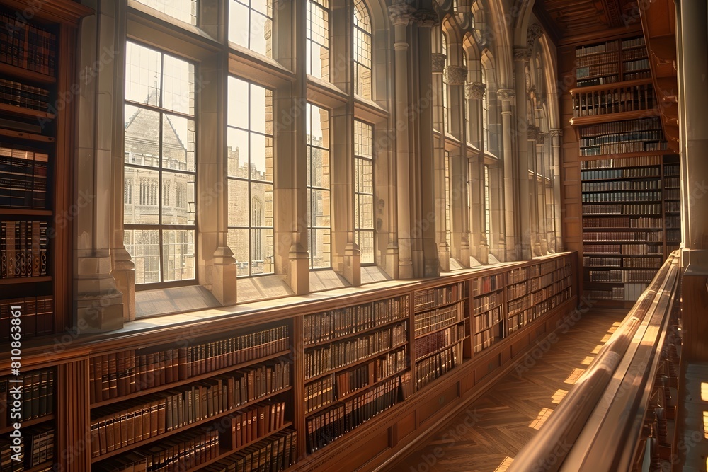 Aufkleber expansive array of well thumbed books in stately library