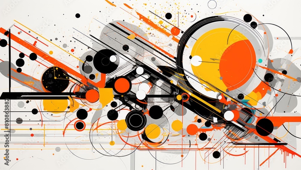 Poster circular harmony: interlocking concentric circles forming abstract pattern